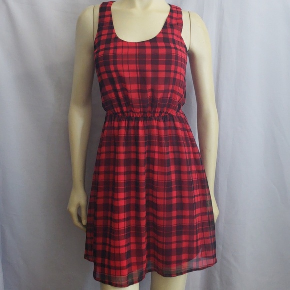 NEW GUESS RED AND BLACK DRESS SZ XS - Picture 1 of 5